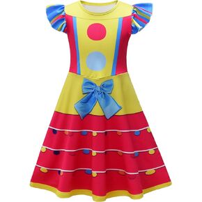 AOVCLKID Girls Circus Costume Birthday Party Dress Halloween Clown Cosplay Outfits