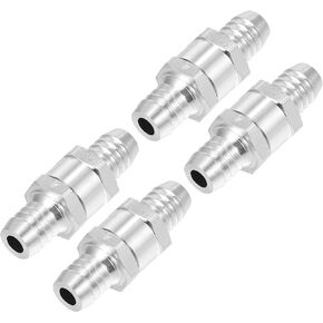 Fuel Line Check Valve/Inner Non Return One Way Check Valve Fuel Petrol Gasoline Diesel for Fuel Systems/Durable Aluminum Alloy 1/4" 6mm OD / 4pcs
