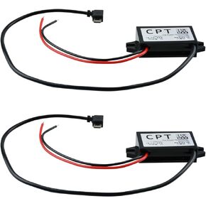 12V to 5V 3A DC Converter, 2 Pcs Dual USB Adapter Converter Module Waterproof DC to DC Reduced Voltage Regulator Step Down Power Supplement Module for Car Motorcycle