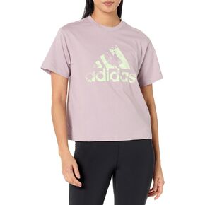 adidas Women's Floral Graphic Big Logo T-Shirt