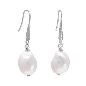 10MM Baroque Pearl Earrings for Women, Cultured Freshwater pearls Dangle Earrings, Pink