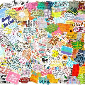 200 Pcs Inspirational Stickers for Water Bottles Motivational Laptop Stickers Positive Quote Stickers Waterproof Vinyl Stickers for Adults Teens Kids Journaling Scrapbook Supplies Computers Phone