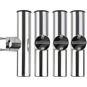 Yaegoo مشبك من الفولاذ المقاوم للصدأ على حامل قضيب الصيد - حامل قضيب تثبيت على السكك الحديدية حامل قضيب صيد قابل للتعديل (يناسب قضبان من 1 بوصة إلى 1-1/4 بوصة، 4 عبوات) in Kuwait