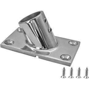 Boat Hand Rail Fitting-30/45/60/90 Degree 1 inch(25.8MM) Rectangular Base-Marine 316 Stainless Steel usd by Boats/Awning with Screws
