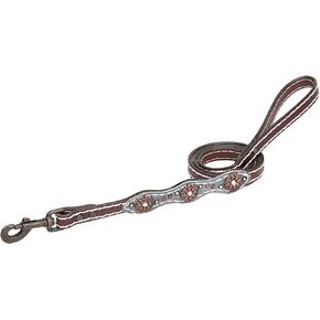 Weaver Pet Savannah Dog Leash Brown/Metallic Turquoise, 3/4 X 4-Inch