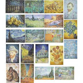 The Gifted Stationery Vincent Van Gogh Art Posters for Wall Decor, Office, Dorm (13x19 In, 20 Pack)