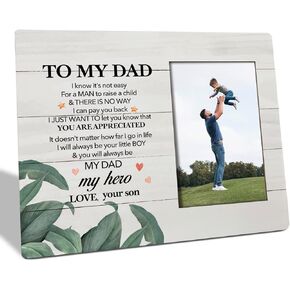 Picture Frame, Thank You for Loving Me As Your Own, 10X8 inches, Tabletop or Wall Mount, Fathers Gift 02, Rustic Engineered Wood