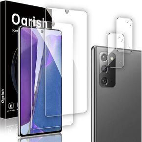 2 Pack Tempered Glass Screen Protector for Samsung Galaxy Note 20 4G/5G - and 2 Pack Camera Lens Protector 【HD Clarity】【Anti-Scratch】【Case Friendly】【Anti-fingerprint】