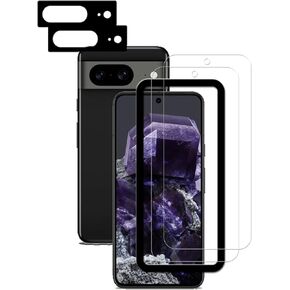 Easy Alignment Frame Designed For Google Pixel 8 Tempered Glass Screen Protector 2-Pack Camera Lens Protector Film 2-Pack