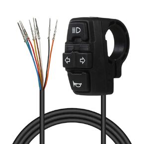 Motorcycle Head Light Turn Switch, Ebike Lamp and Horn Control Turn Signal Light Switch 3-in-1 Light Horn Turn Switch Signal Button(02)