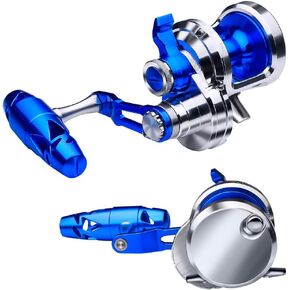 Fishing Jigging Reel Conventional Reels - Lever Drag Saltwater Heavy Duty Deep Ocean Big Game Offshore Round Aluminum Trolling Reel - Saltwater Jigging Fishing Reels