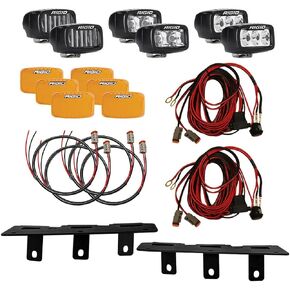 RIGID 46731 Triple SR-M Fog Light Bumper Mount KIT - FITS 2021 Ford Bronco Full Size, Includes 6 RIGID SR-M LED Lights.