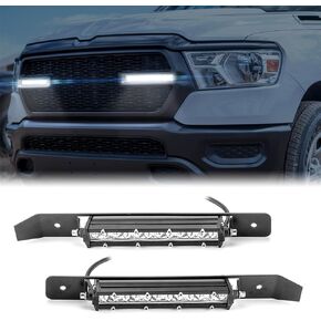 WeiSen Recessed LED Grille Light Bar Kit w/2pcs 6in Slim Single Row Straight Light Bar Compatible with 2019-2024 Dodge Ram 1500