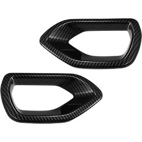 X AUTOHAUX Exterior Front Bumper Grill Cover Guard Trim,Carbon Fiber Fog Light Frame for Dodge Charger R/T Scat Pack 2015-2021 Exterior Accessories