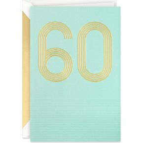 Hallmark Signature Studio Collection 60th Birthday Card (Green and Gold)