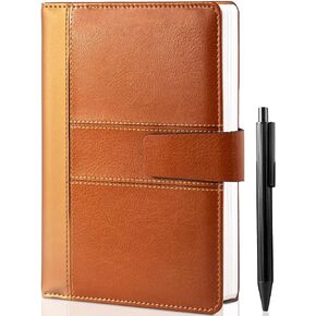 مجلة CAGIE الجلدية للرجال مقاس A5 مذكرات يومية مبطنة للكتابة مع 256 صفحة دفتر يوميات قابل لإعادة الملء مع صندوق هدايا، أسود in Kuwait