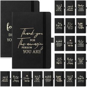 20 Pieces Appreciation Gifts Thank You Leather Notebooks Team Gifts for Employee Coworker Staff Inspirational Notebooks for Team Men Women Teacher(A5 Size, Appreciation)