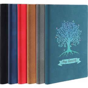 6 Pieces Leather Journal for Women Men Tree Life Writing Journals A5 Lined Wide Ruled Notebooks Executive Thick Paper Leatherette Lay Flat Notebooks Inspirational Birthday Gifts, 200 Pages