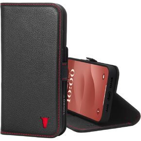 TORRO Leather Case Compatible with iPhone 15 Plus – Premium Leather Wallet Case with Kickstand and Card Slots - Dark Brown