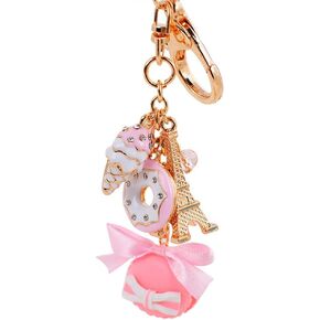 Hamburger Handbag Accessories Ice cream Key Chain for Women Pink Bag Charms,#619-2