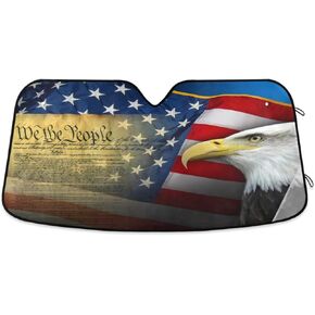 Funny Cows Car Windshield Sun Shade Cute Four Animals Foldable UV Ray Sun Visor Protector Sunshade to Keep Your Vehicle Cool (55" x 27.6")