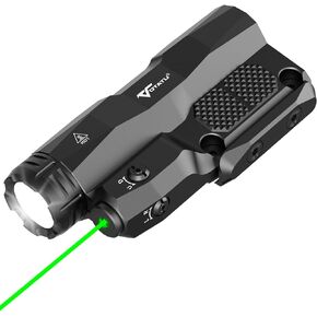 VOTATU M6L-G Picatinny/Mlok Flashlight Laser Combo Built-in Touch Pad Switch, Max 2400 Lumens LED Light and Green Laser with Tactical Strobe Mode, USB Magnetic Rechargeable