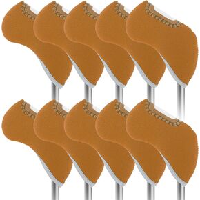 Golf Club Covers - Neoprene Golf Iron Covers with Transparent Window, Golf Head Cover 10pcs Set Fit Most Irons