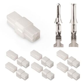 JRready ST6408 Standard .062" 4-Circuits Connectors,3.68mm Pitch Pin and Socket Connector 18-24 AWG, Compatible with Molex Standard .062" 4 Pins Male& Female Connector(6 Matched Sets)