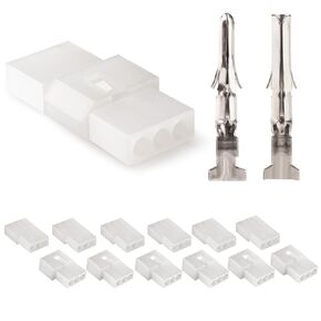 JRready ST6407 Standard .062" 3-Circuits Connector,3.68mm Pitch Pin and Socket Connector 18-24 AWG, Compatible with Molex Standard .062" Pins Male& Female Connector(6 Matched Sets)