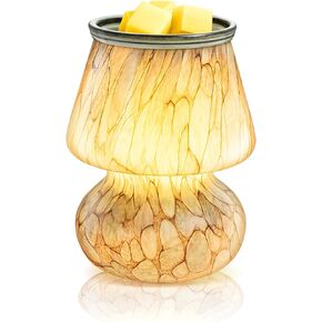 Wax Melt Warmer Electric,Art Glass Bedside Lamp & Scentsy Wax Melts,Multifunctional Oil Burner Wax Burner,Wax Warmer,Scentsy Wax Melts,Essential to Freshen Home Office, Furniture Decoration