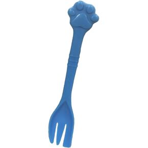 KunHe Pet Dog Cat Feeding Scooping Can Tin Food Fork Mixing Spoon Blue 7.48Inch