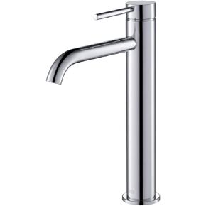 KIBI KBF1009 Solid Brass Single Handle Circular Faucet for Bathroom Sink | High Arc Faucet spout (Brushed Gold)