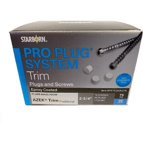 Pro Plug PVC Plugging System for AZEK Traditional Trim - Epoxy Steel - 75 pcs for 50 Lineal Ft.