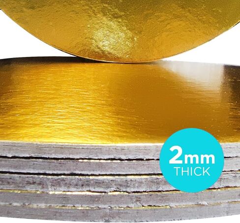 8 inch 2-sides Gold/Black Round Food-Graded Sturdy Compressed Cake Boards, 2mm Thick (6-Pack) in Saudi Arabia