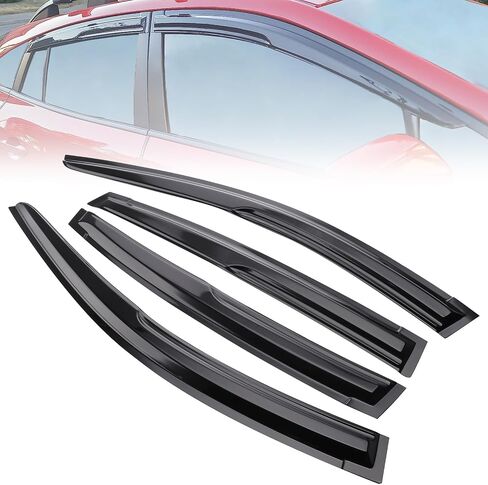 MotorFansClub 4PCS Window Visor Vent Fit for Subaru Crosstrek Impreza Hatchback 2017 2018 2019 2020 2021 2022 2023 Window Deflectors Sun Rain Guard All Black Color in Saudi Arabia