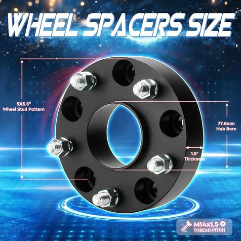 5x5.5 Wheel Spacers 2in 5x139.7 Wheel Adapters Forged 5 Lugs fit for Dodge Ram 1500 2012 2013 2014 2015 2016 2017 2018 108mm Bore with M14x1.5 Studs 4pcs in Saudi Arabia
