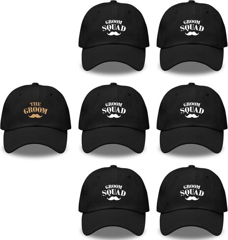 Party Gifts & Beyond Groomsman Baseball Hat 7 packs Groomsmen Gifts Trucker Hats Team Groom Men's Hat for Bachelor Party (Groom Squad) in Saudi Arabia