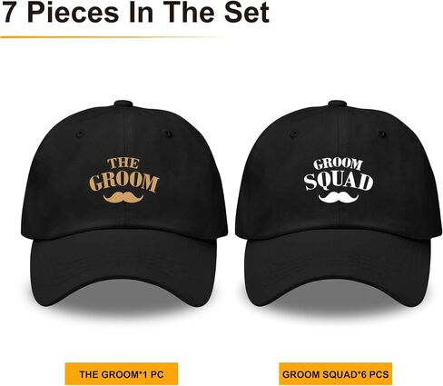 Party Gifts & Beyond Groomsman Baseball Hat 7 packs Groomsmen Gifts Trucker Hats Team Groom Men's Hat for Bachelor Party (Groom Squad) in Saudi Arabia