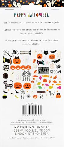 American Crafts Happy Halloween Ephemera Embellishments, 76 Piece, Decorate Crafts Supplies Spooky Haloween Cut Outs Embellishments for Crafting Haloween Embellishments Crafts in Kuwait