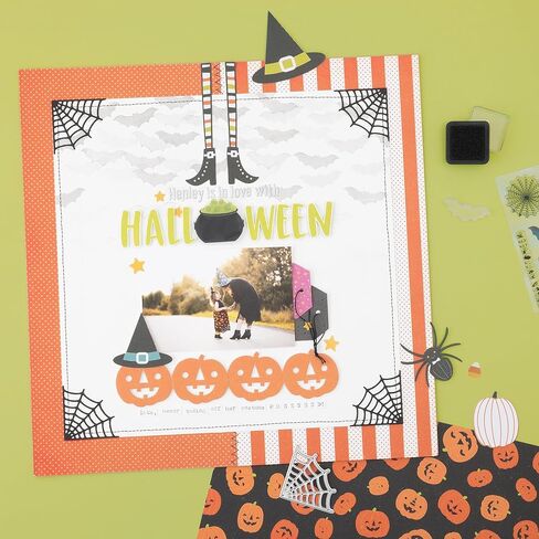 American Crafts Happy Halloween Ephemera Embellishments, 76 Piece, Decorate Crafts Supplies Spooky Haloween Cut Outs Embellishments for Crafting Haloween Embellishments Crafts in Kuwait