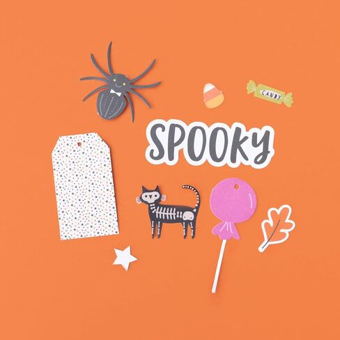 American Crafts Happy Halloween Ephemera Embellishments, 76 Piece, Decorate Crafts Supplies Spooky Haloween Cut Outs Embellishments for Crafting Haloween Embellishments Crafts in Kuwait