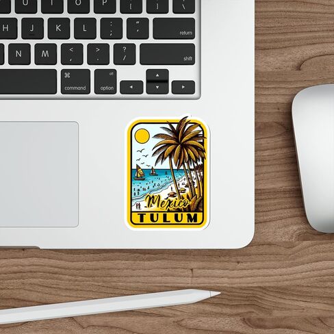 Tulum Mexico Sticker Travel Outdoors Decal Vinyl Small Waterproof for Water Bottle Mug Passport Scrapbook Notebook Laptop Tumbler Skateboard Computer Phone 4" in Saudi Arabia