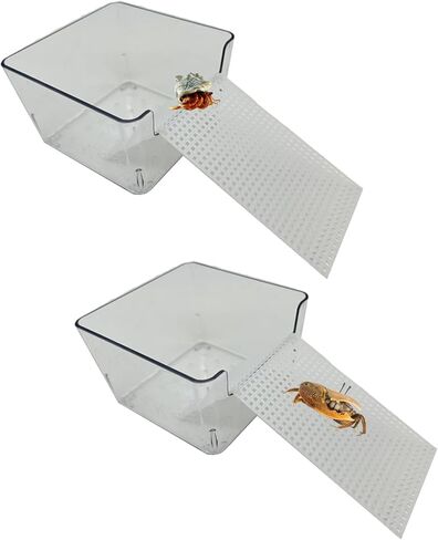 عبوة من قطعتين من خزان مياه السلطعون الناسك الشفاف مع سلالم التسلق، ومستلزمات حمام السلطعون الناسك، وإكسسوارات قفص خزان حوض السمك لخزان موئل السلطعون الصغير أو المتوسط in Kuwait