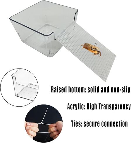 عبوة من قطعتين من خزان مياه السلطعون الناسك الشفاف مع سلالم التسلق، ومستلزمات حمام السلطعون الناسك، وإكسسوارات قفص خزان حوض السمك لخزان موئل السلطعون الصغير أو المتوسط in Kuwait