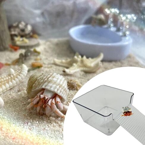 عبوة من قطعتين من خزان مياه السلطعون الناسك الشفاف مع سلالم التسلق، ومستلزمات حمام السلطعون الناسك، وإكسسوارات قفص خزان حوض السمك لخزان موئل السلطعون الصغير أو المتوسط in Kuwait