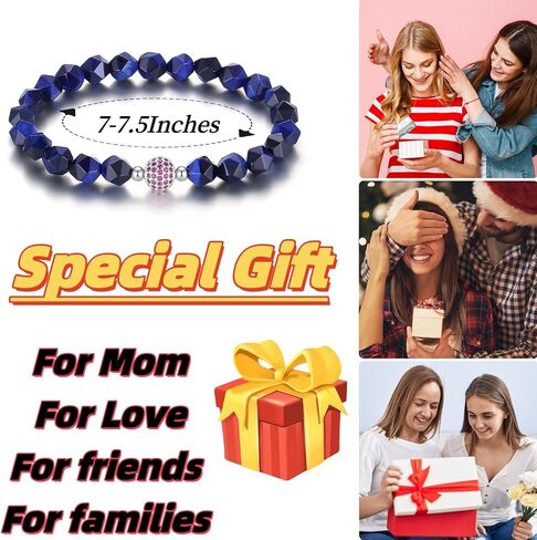 Handmade Original Healing Crystal 8MM Faceted Gemstone Stretch Bracelet with 18K Platinum Beads and Micro Pave CZ Ruby Ball for Women (Black Agate) in Saudi Arabia