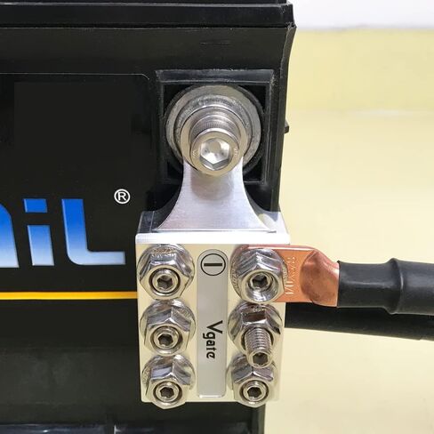 Vgate 12-Way Post Terminal Distribution Block Bus Bar, 8AWG up to 4/0(XL) AWG Gauge, for Lithium or AGM Lead Acid Battery with Bolt Down Ends or Threaded Studs, M10 or 3/8"-16 in Kuwait