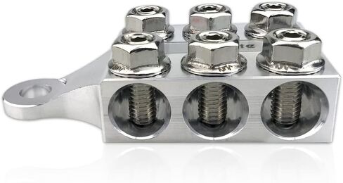 Vgate 12-Way Post Terminal Distribution Block Bus Bar, 8AWG up to 4/0(XL) AWG Gauge, for Lithium or AGM Lead Acid Battery with Bolt Down Ends or Threaded Studs, M10 or 3/8"-16 in Kuwait