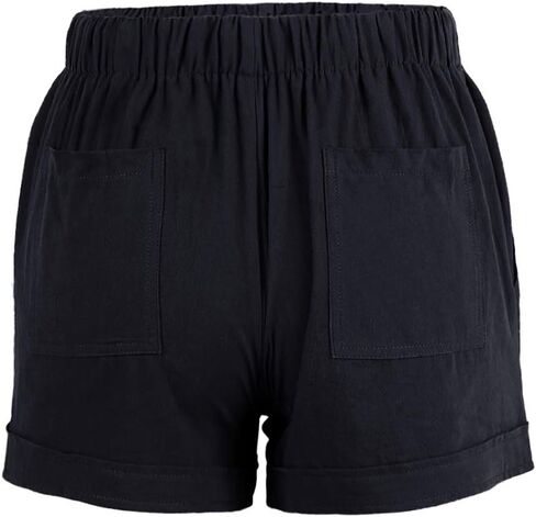 Bunanphy Womens Drawstring Casual Elastic Waist Loose Shorts with Pockets in Saudi Arabia