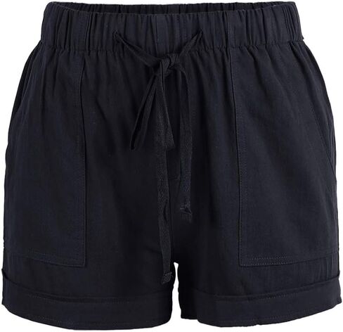 Bunanphy Womens Drawstring Casual Elastic Waist Loose Shorts with Pockets in Saudi Arabia